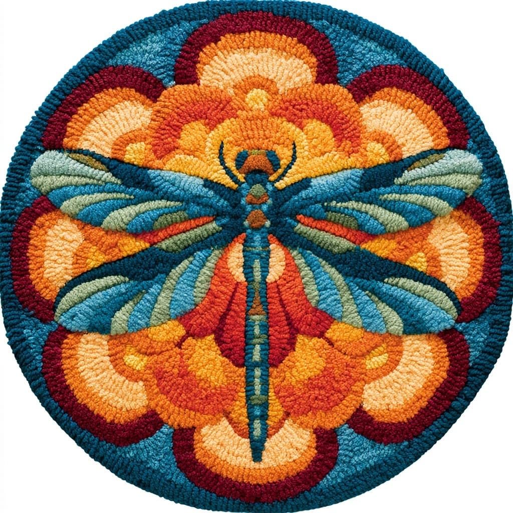 AMBATTERY Latch Hook Rug Kit Latch Hook Kits,Animal Dragonfly