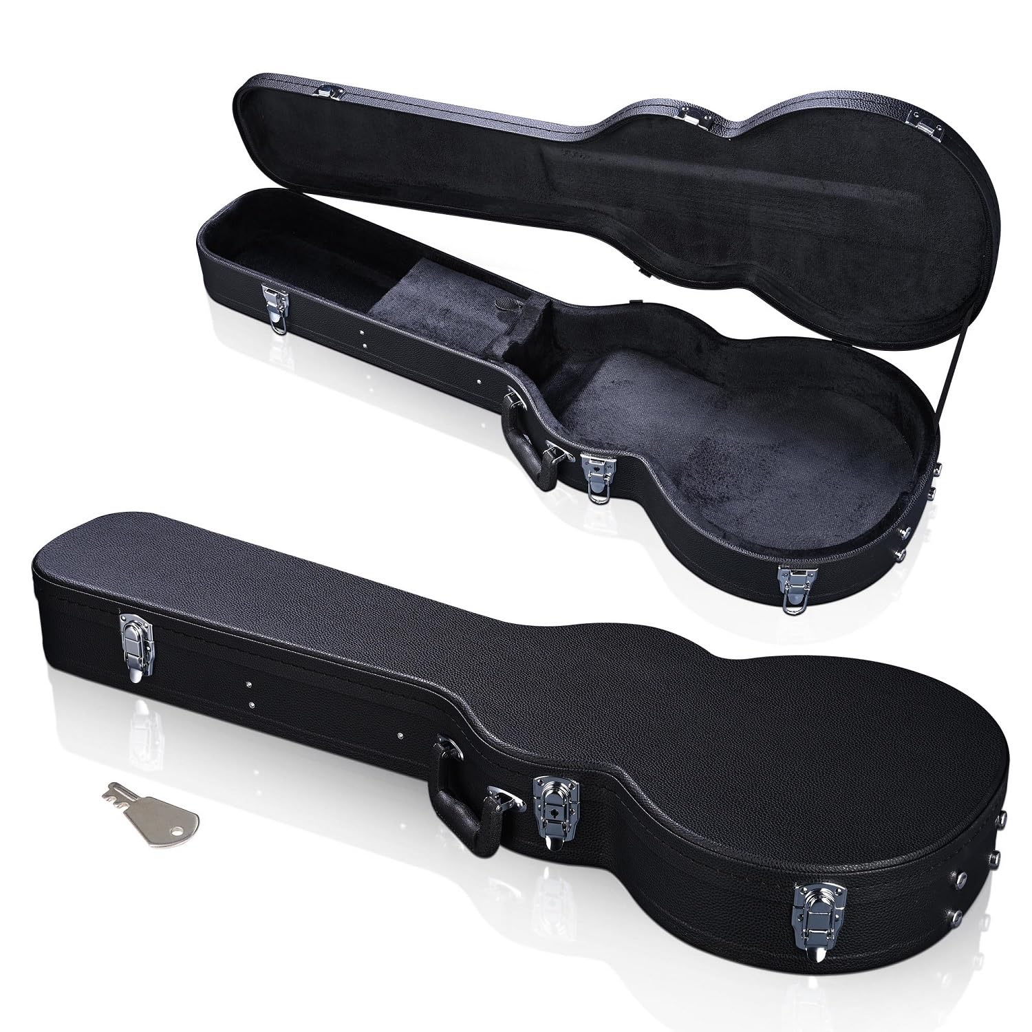 Electric Les Paul Guitar Hard Shell Carrying Case, Electric Les Paul Guitar Wooden Hard Shell Lockable with Key, Black (Les Paul Guitar)