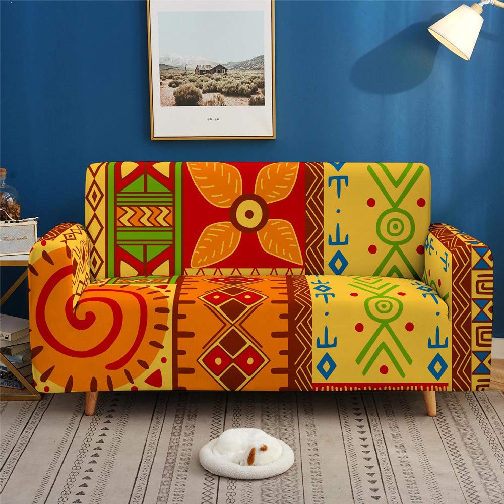 3D Bohemia Mandala Copridivano Collezione Copridivano Elasticizzato per Soggiorno Poltrona Divano Fodera per divano Fodera Elastica Sofa Cover 1/2/3/4 Posti (Stile 5, 3 Posti 190-230 cm)