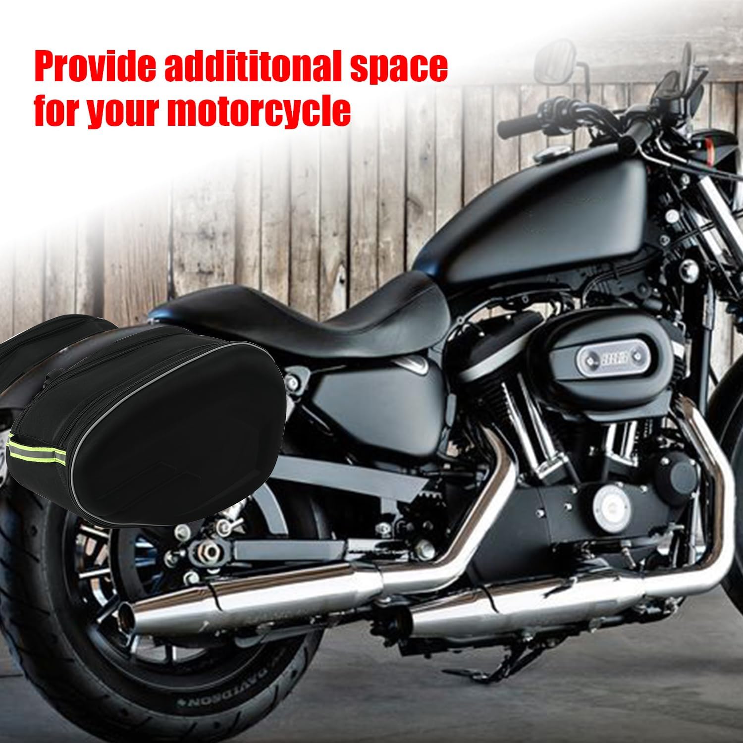 SUNPIE Motorcycle Luggage Organizer Bags Saddle Bag Dual Rear Saddlebags Universal Rear Storage Bags w/Rain Cover 42L Extra Large Expandable Street/Sportsbike Saddlebags for Cruiser,Touring, Sport