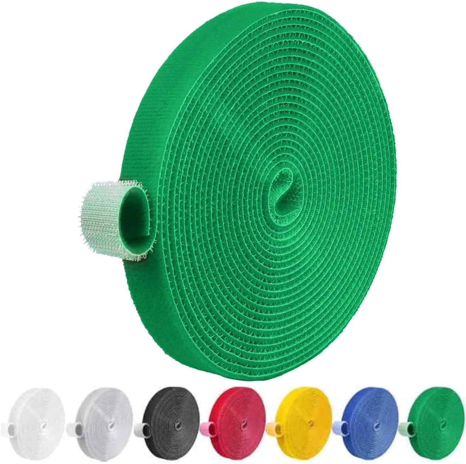 HONBAN Self Adhesive Hook and Loop Tape, Mosquito net Mounting Tape for Office use, Photo Frames, Multipurpose Double-Sided Adhesive Hook Loop Tape for Crafting & Wall Hanging (5M x 12mm) (Green)