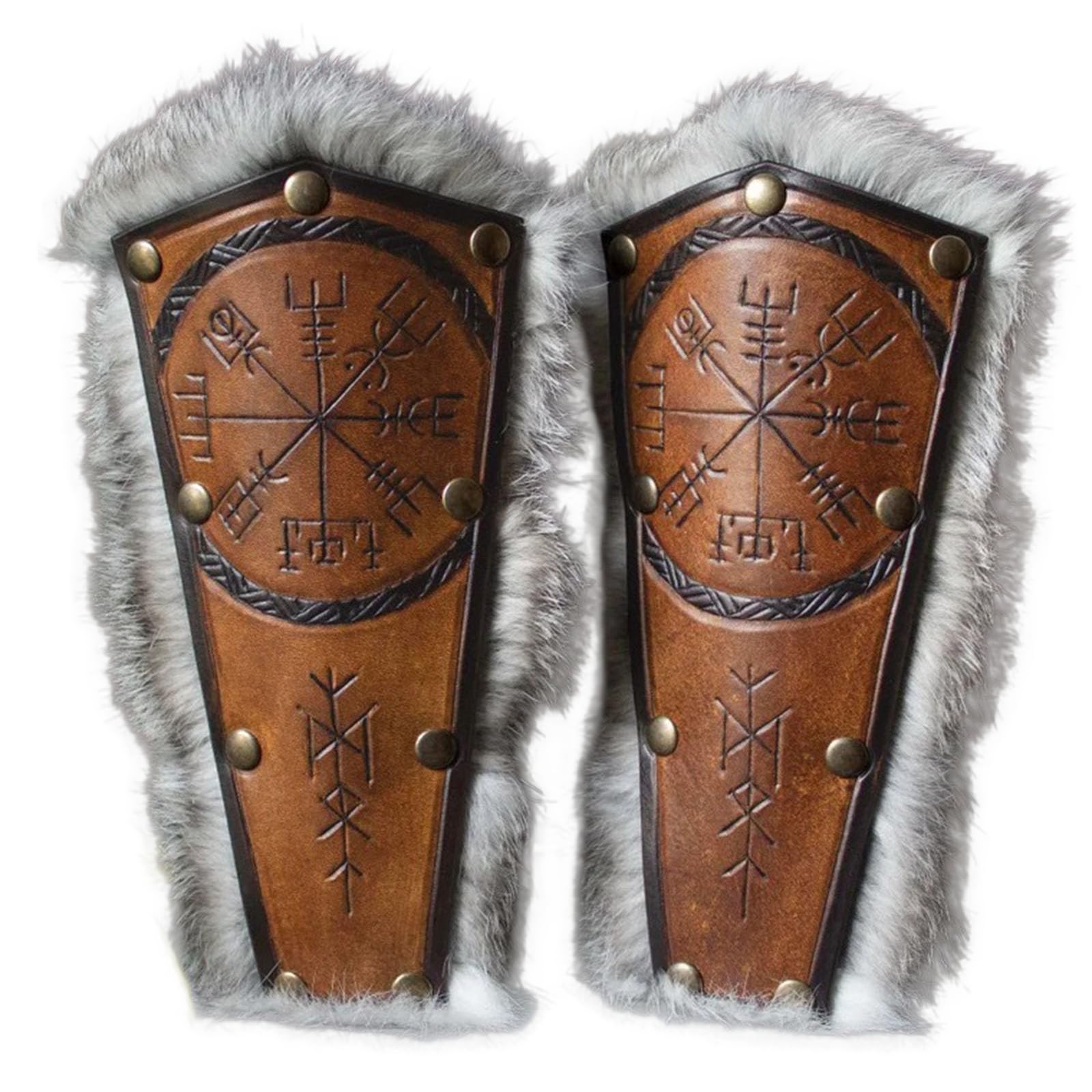 Średniowieczne renesansowe rękawice ze skóry wikingów i sztucznego futra, średniowieczne rękawice ze sztucznego futra, akcesoria na Halloween, cosplay