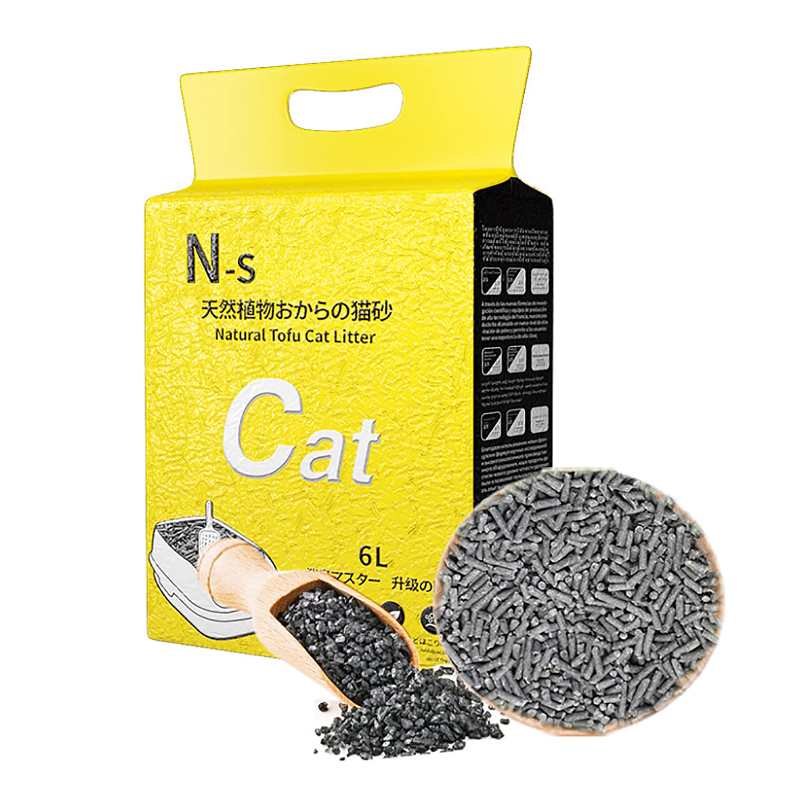 Tofu para gatos lavables, ingredientes de fórmula natural, desodorización y polvo cero y grumos ultra, sabor múltiple, filtro de arena para gatos incluido (carbón activado)