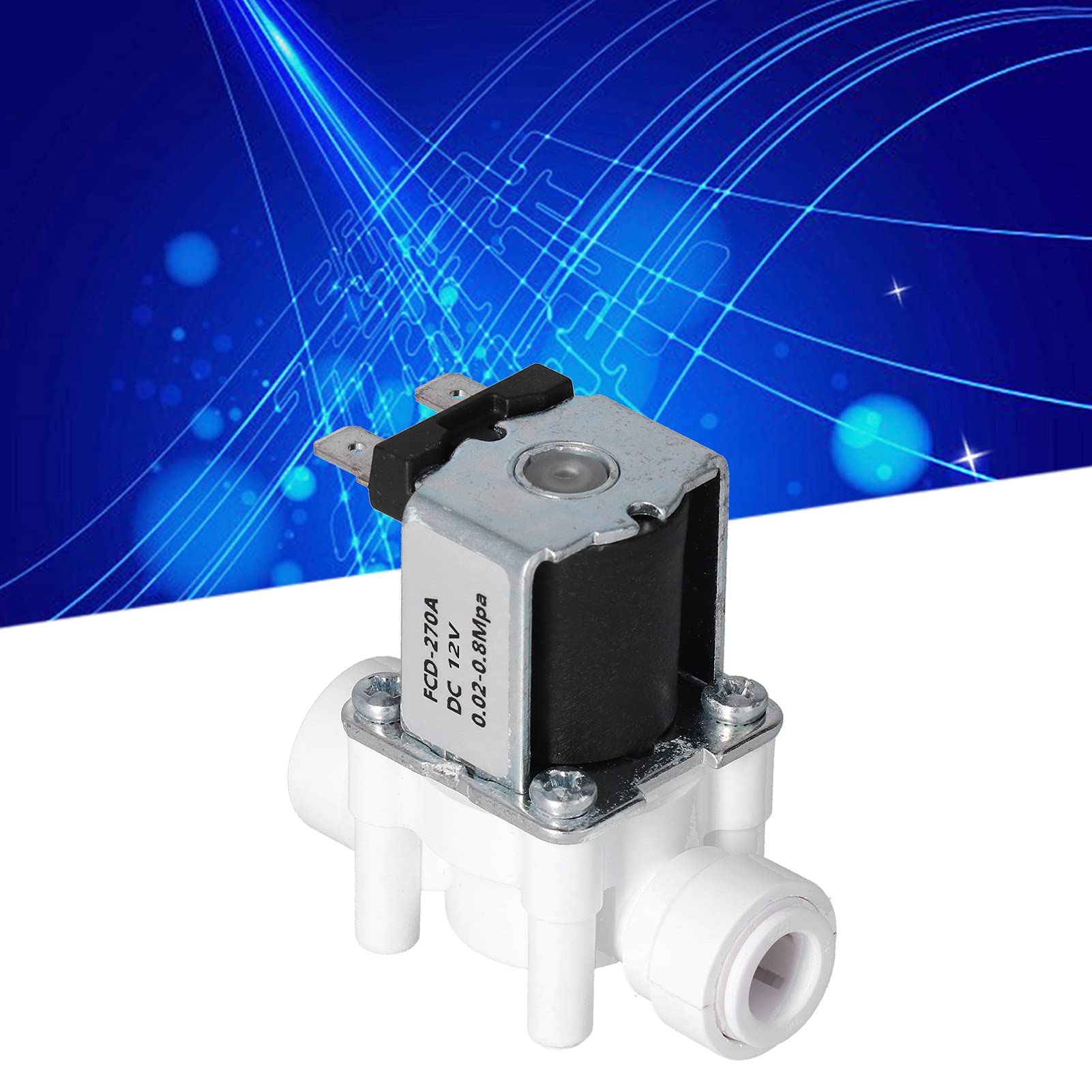 Ejoyous Elettrovalvola Elettrica in Plastica ABS Acciaio Inossidabile 3 8 Pollici Connettore Rapido Elettrovalvola Normalmente Chiusa da 0 02 a 0 8MPa per Sistemi di Irrigazione RO di Controllo