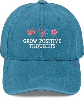 Grow Positive Thoughts Hat for Men Funny Washed Distressed Baseball Caps