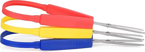 Miniatura 9 de Special Supplies Tijeras de lazo para adolescentes y adultos de 8 pulgadas (paquete de 3) con bucles coloridos, diseño adaptativo, soporte derecho e