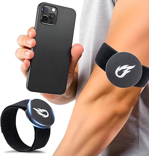 Soporte magnético para teléfono, seguro, cómodo y fácil de usar con una sola mano para correr, entrenamientos y fitness diario, ajuste ajustable,