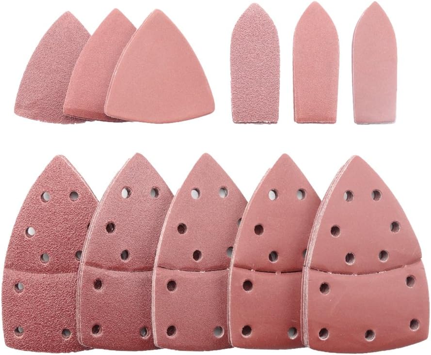 Anesty 68 Pieces Mouse Detail Sander Sandpaper Hook and Loop Assorted 40 80 120 240 320 Grits