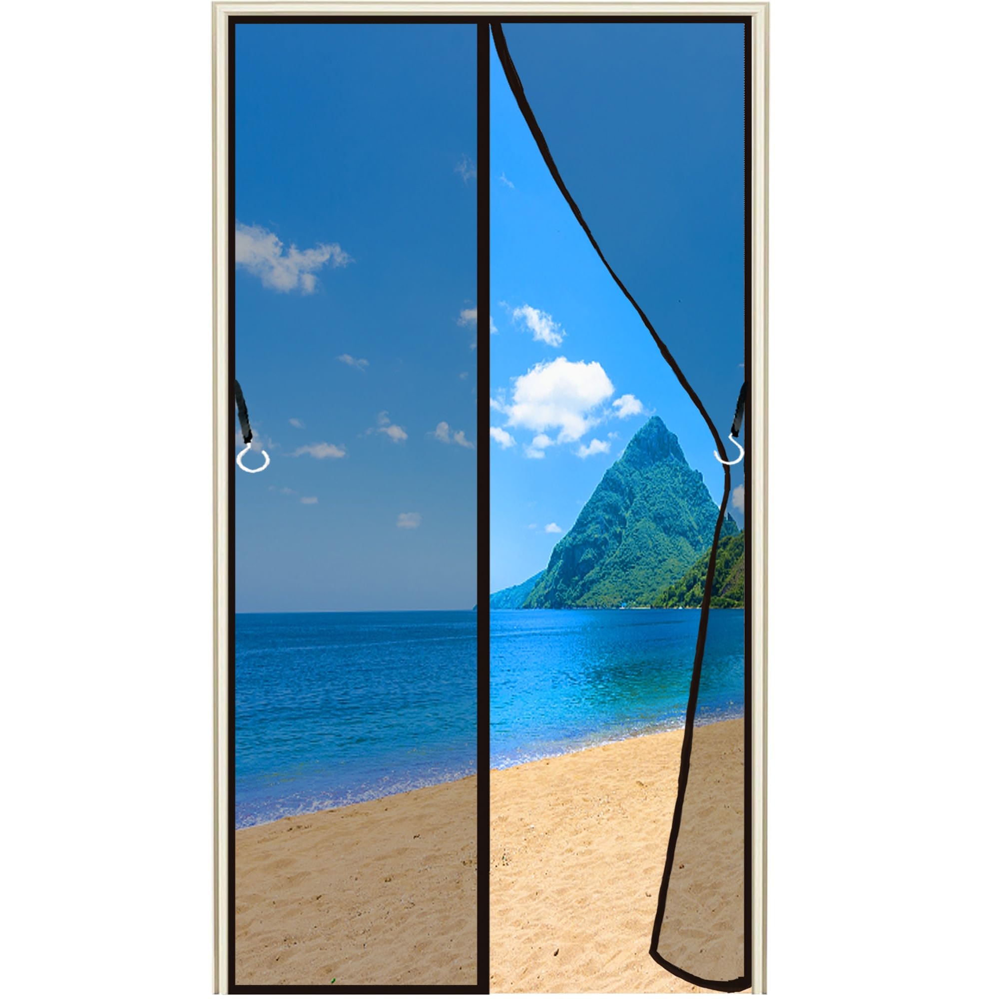 Zanzariera Magnetica Per Finestre 115x265cm - Chiusura Automatica, Bianca, Facile Installazione Senza Fori