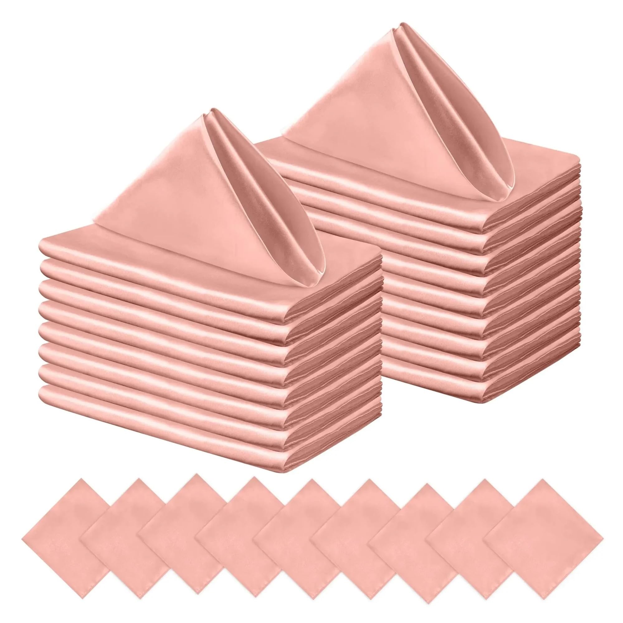 Napkins 50PCS Satin Napkins 30X30CM Soft Dinner Square For Party Wedding Decoration Banquets(Color 14)
