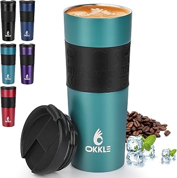 Travel Mugs for Hot Drinks 600ml, Insulated Coffee Mug with Leakproof Lid BPA-Free Coffee Travel Mug, Vacuum Insulation Stainless Steel Cup for Hot and Cold Coffee and Tea