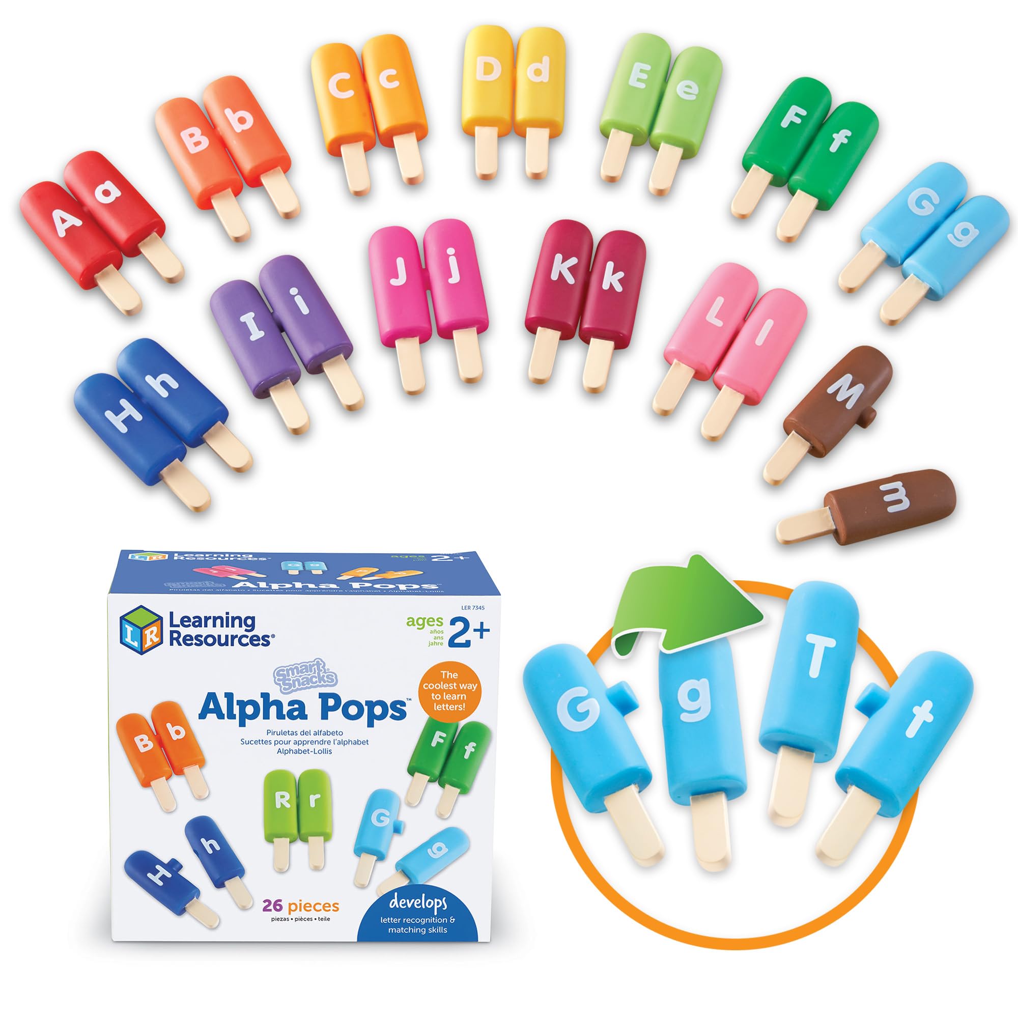 Smart Snacks Alpha Pops - Toddler Educational Alphabet Toys, ABC Puzzles, Ice Cream Toy, Preschool Classroom Must Haves, Homeschool, Toddler Letter Learning , Gifts for Kids