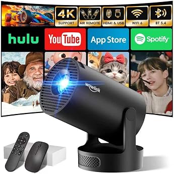 Mini Beamer 4K Full HD 1080P 2026 Eingebaute Apps