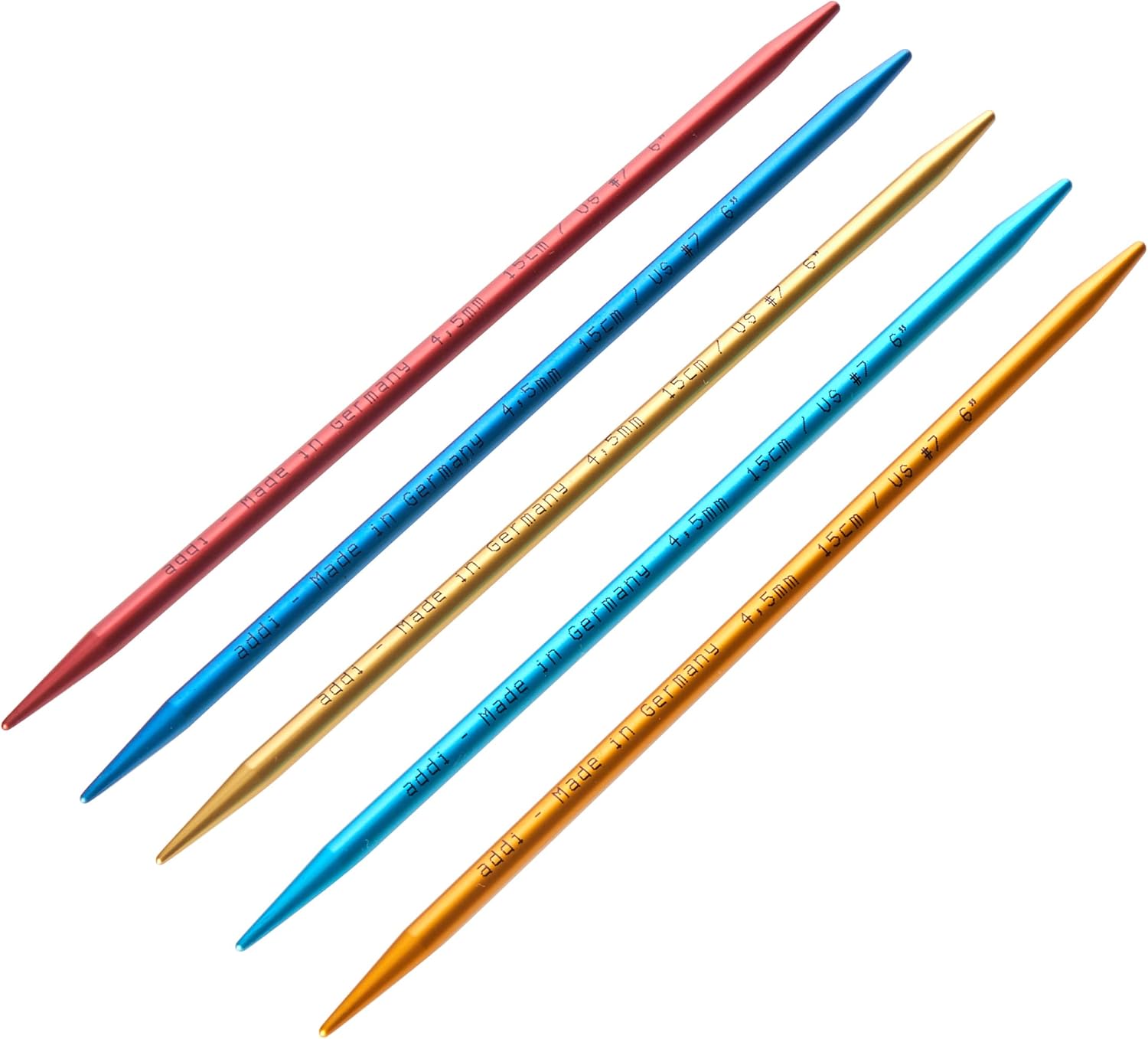 Addi FlipStix Double Pointed Knitting Needles 6inch (15cm) Set of 5; US Size 7 (4