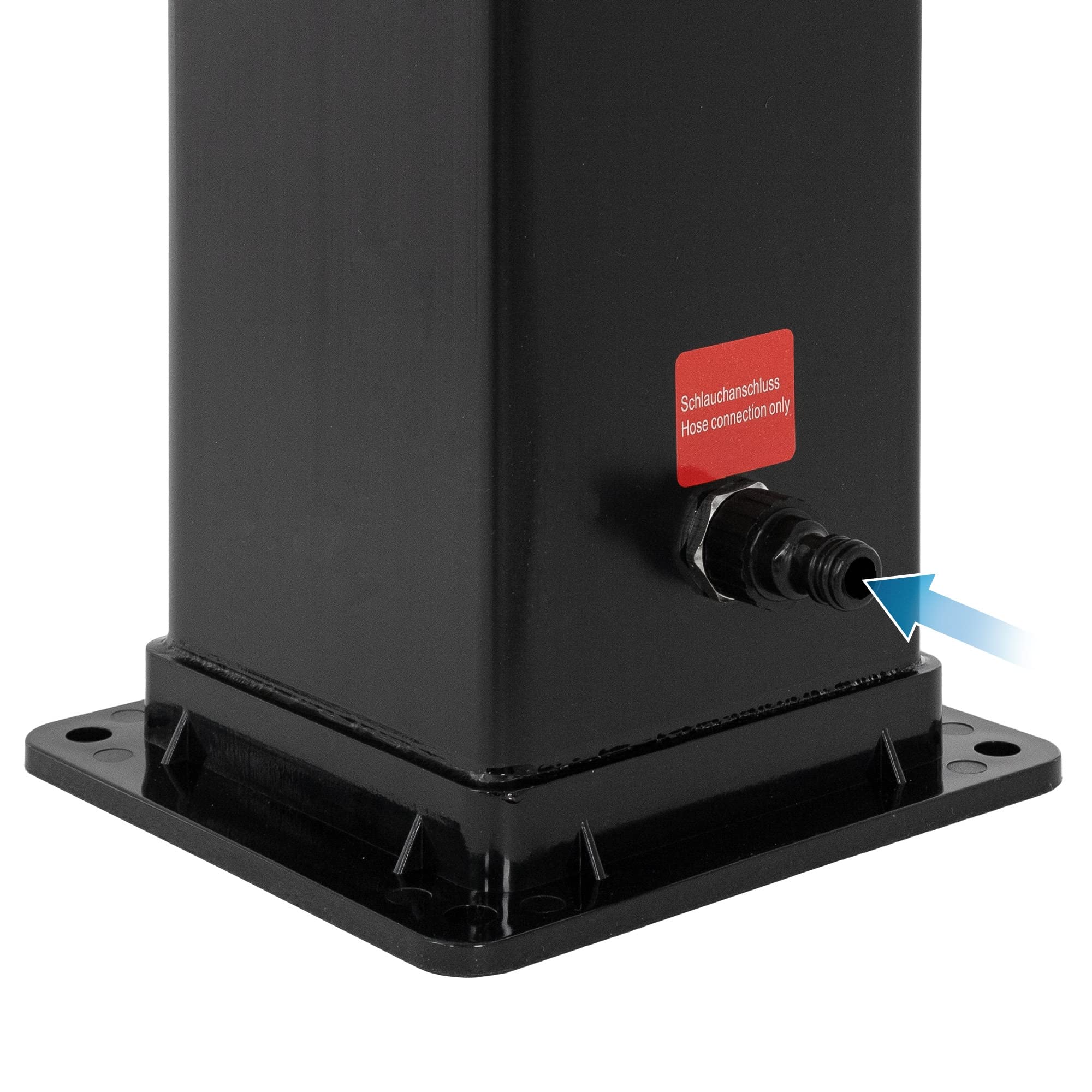 ML-Design Solardusche 40 L 217cm eckig mit Fußdusche und Regenduschkopf, Schwarz, warmes Wasser, bis 60°C ohne Stromanschluss, mit Gartenschlauch-Anschluss, Solar Gartendusche Außendusche Pooldusche