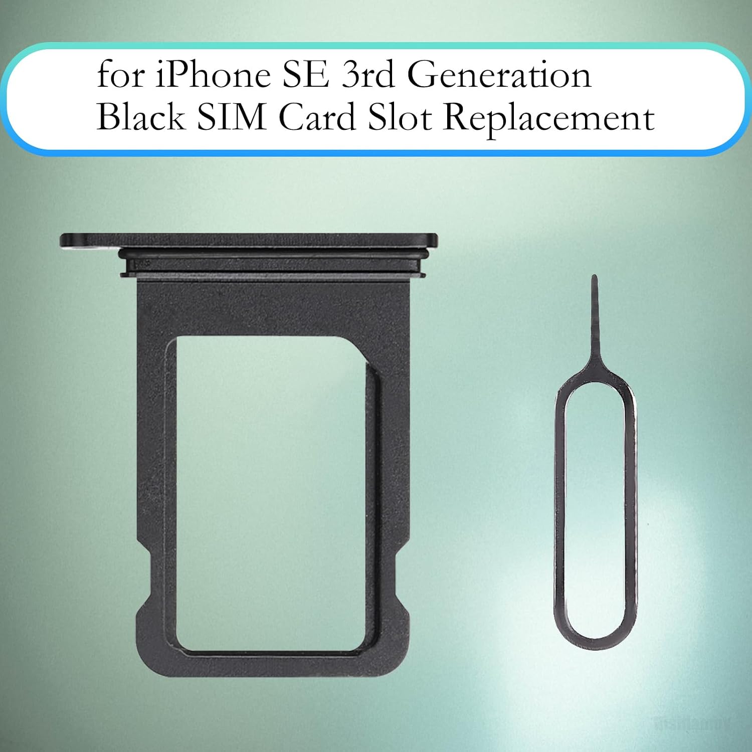 for iPhone SE 3rd Generation Black Single SIM Card Tray Slot Part | Sim Card Holder Adapter with SIM Ejector US Version for iPhone SE3 SE 2022 A2595 A2782 A2783 A2784 A2785
