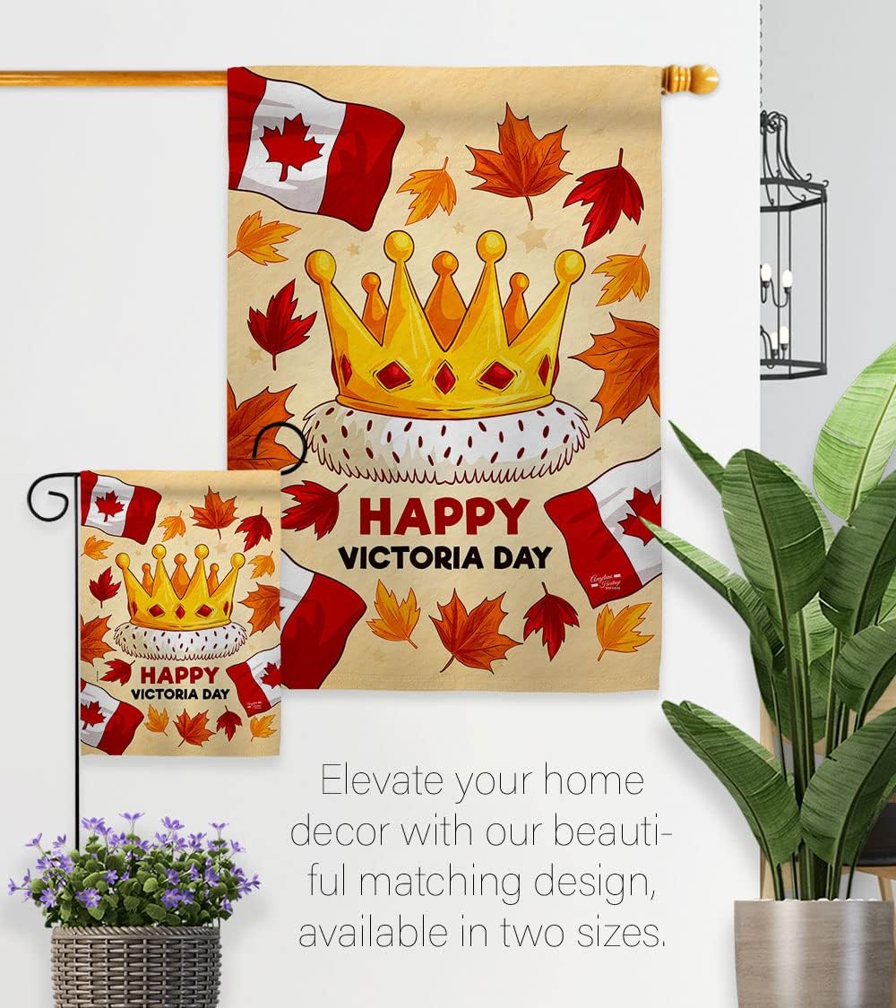 Happy Victoria Day Garden Flag Canada Provinces Canadian Territories Region Country Particular Area House Decoration Banner Small Yard Gift Double-Sided, Made in USA