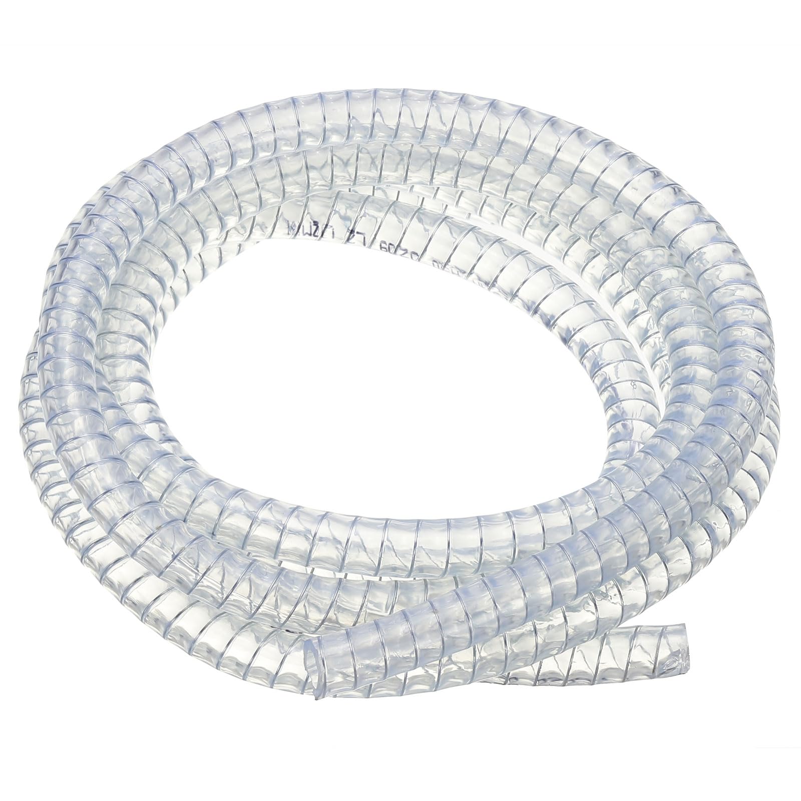 PATIKIL Tuyau Renforcé À Armature Métallique 5/8" / 16mm ID 2 Mètres, PVC Vinyle Haute Pression Résistant Aux Produits Chimiques Avec Spirale En Acier Pour Eau Carburant, Transparent