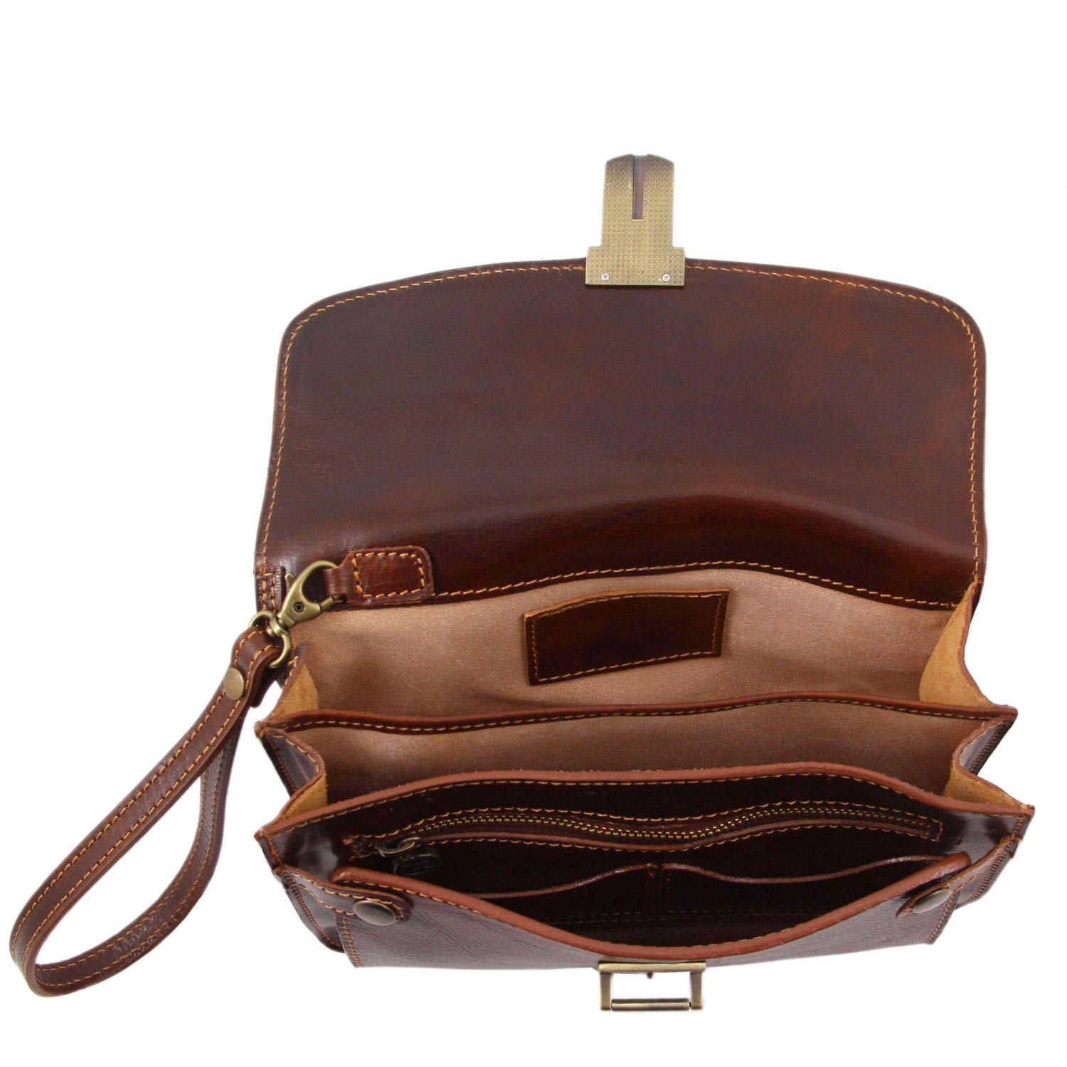 Tuscany Leather Max Elegante Handgelenktasche/Herrentasche aus Leder