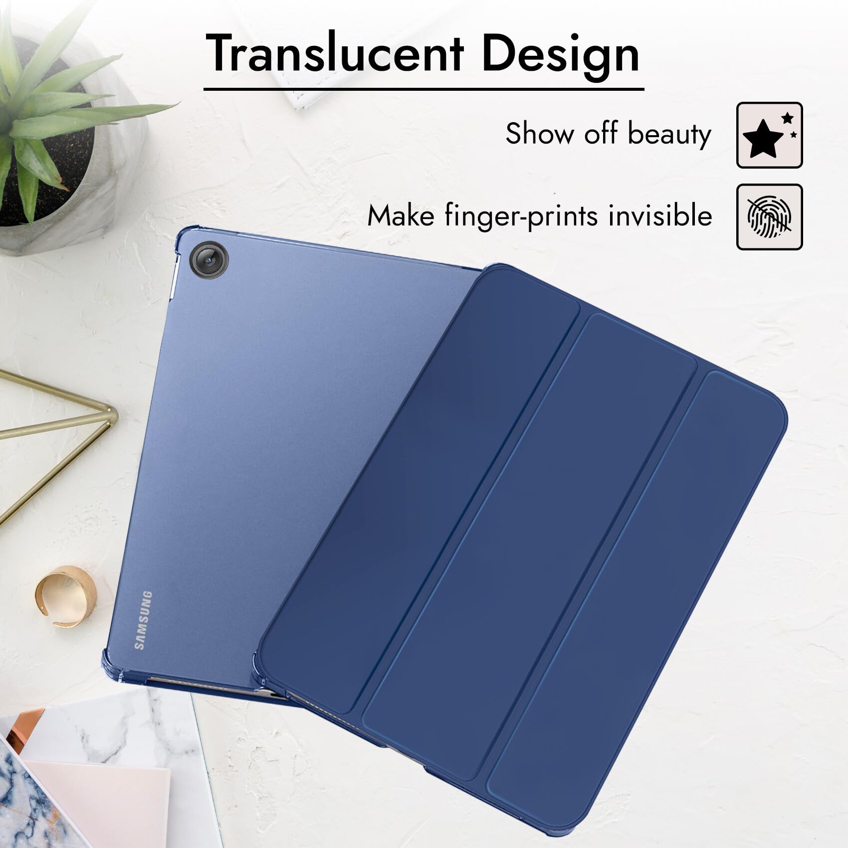 Robustrion Cover for Samsung Galaxy Tab A11 Plus Cover Case 11 inch, Flip Cover Case for Samsung Galaxy Tab A11 Plus Cover/Tab A11+ Tablet Cover with Translucent Back - Navy — Amazon image 6