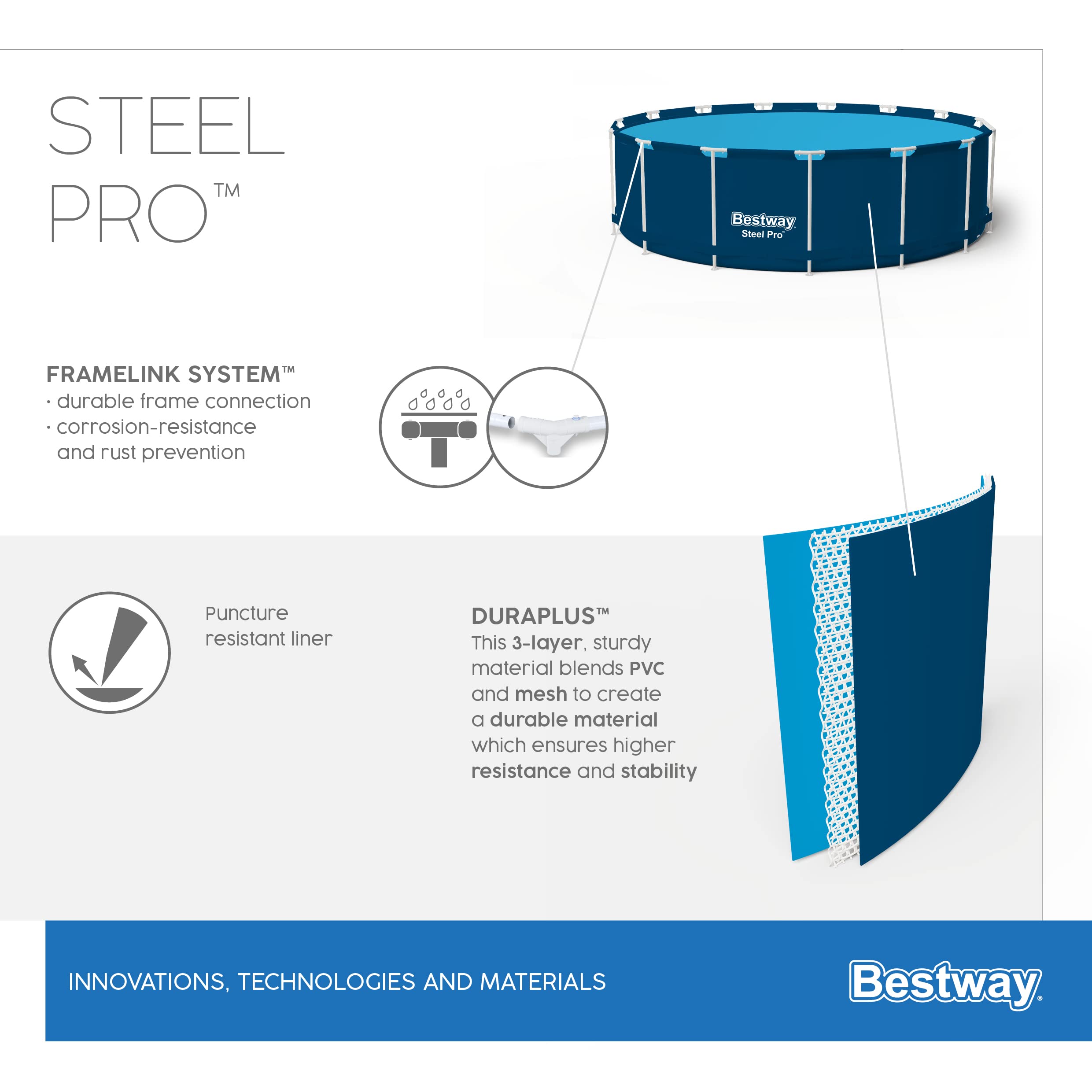 Bestway Piscine Fuoriterra, 10' x 30"/3.05 m x 76 cm Pool Set