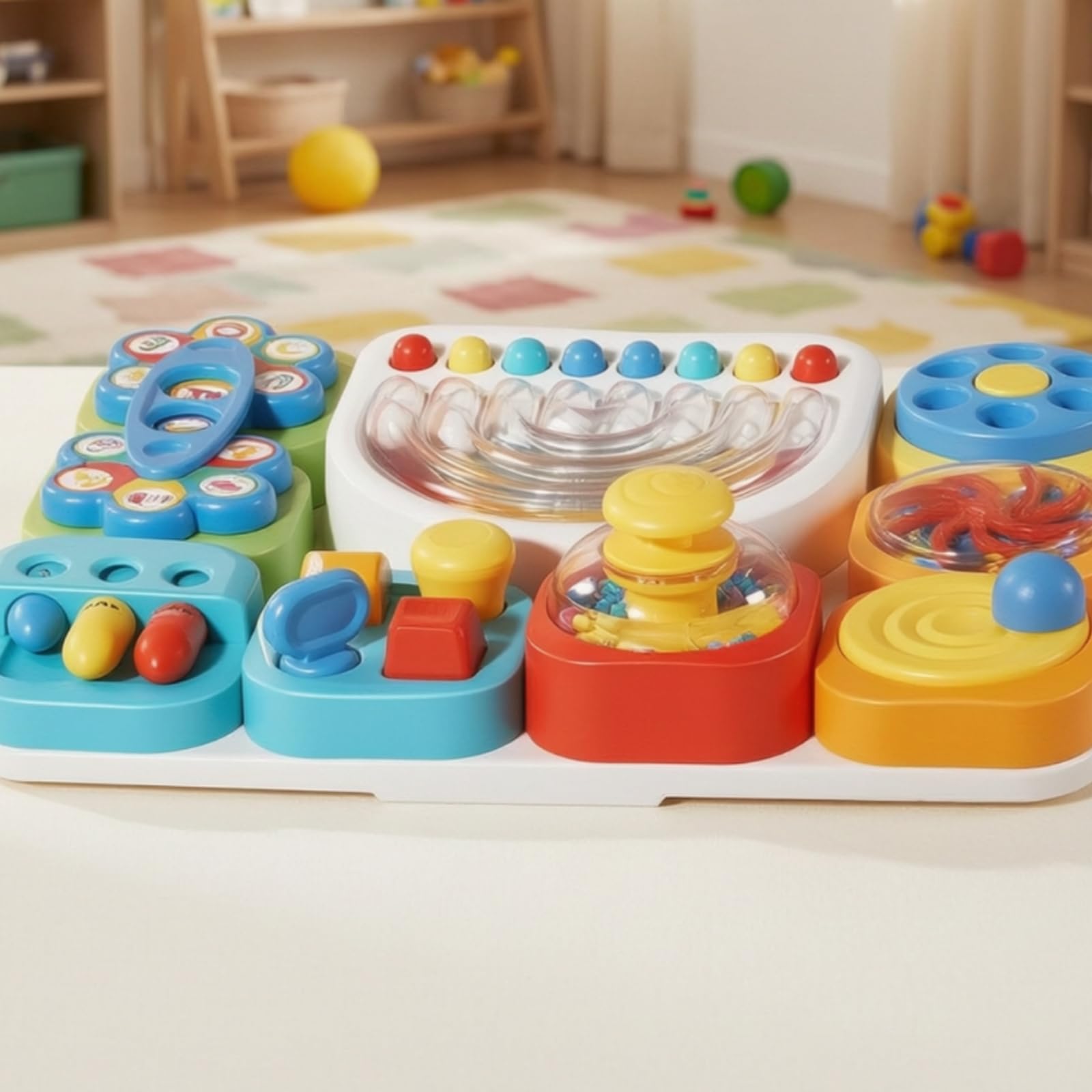 Colcolo Children Learning Board Tablero Sensorial Infantil Juguete Educativo Panel de Actividades Rompecabezas Material Estimula Motricidad Fina y Percepción Adecuado para Niños Pequeños Aula Hogar