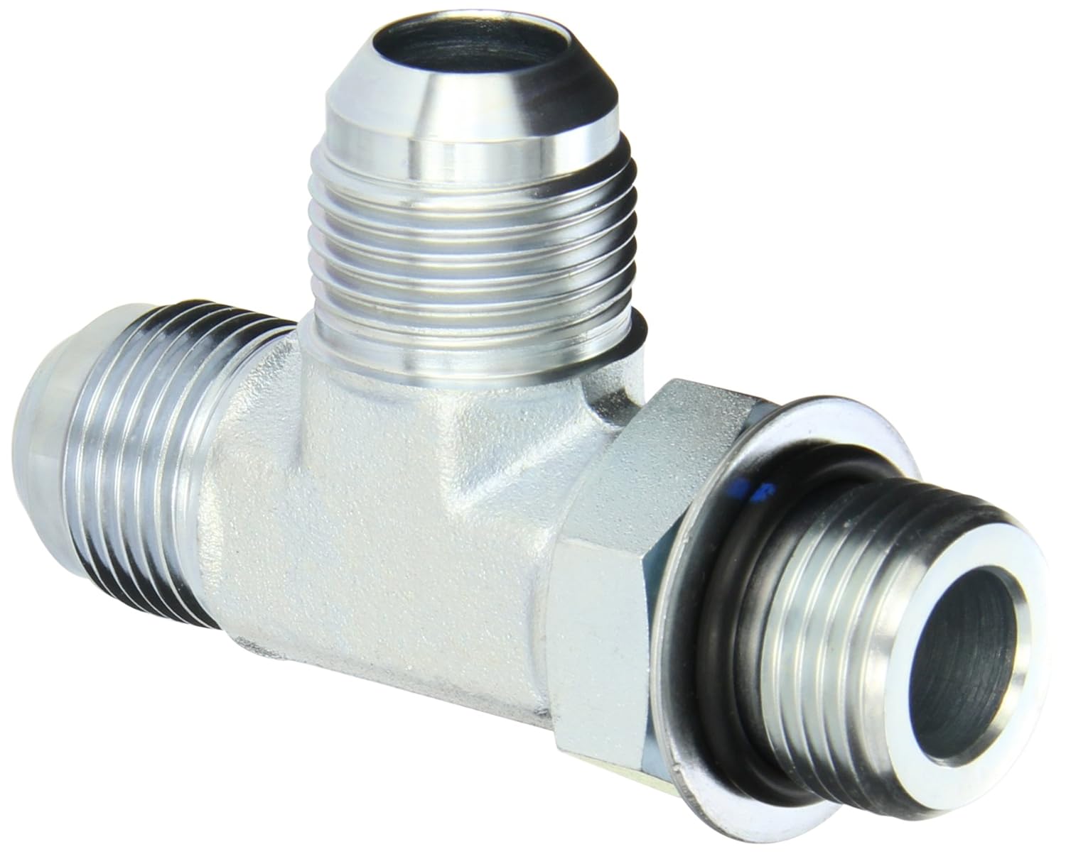 Eaton Aeroquip 203005-12-12S Steel Flared Tube Fitting, Run Tee, 3/4" Male JIC x 3/4" O-Ring Boss Male