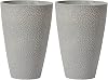 LA JOLIE MUSE 20 inch Tall Planters Set of 2, Tall Round Planters for Outdoor Plants, Grey Flower Pots for Front Door,Patio and Deck,Honeycomb