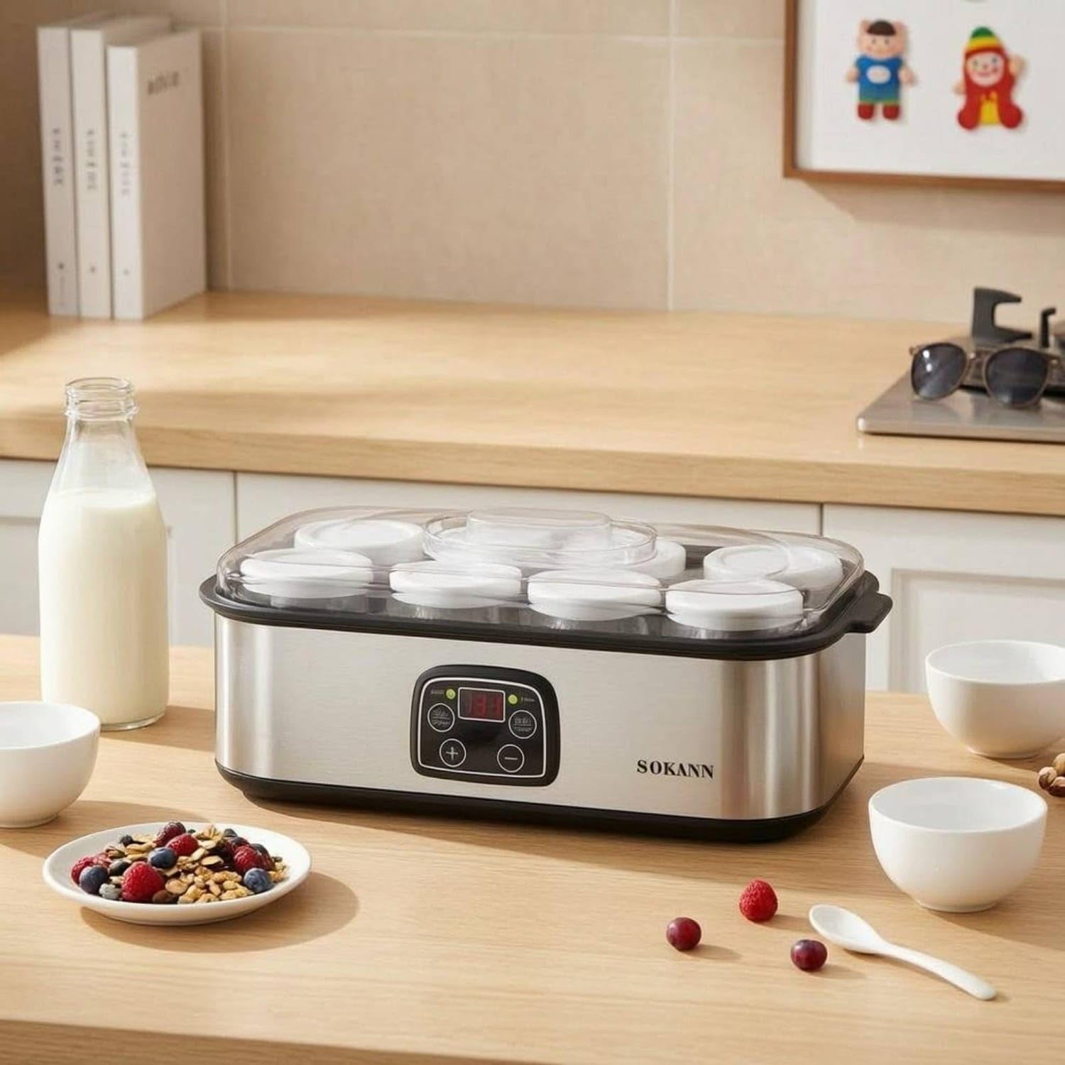 1.4L Capacity Electric Yogurt Yogurt Appliance Front Co | 1.4L Capacity Electric Yogurt Appliance Front Control Panel 8 Cup 25W Eu Plug-image-45