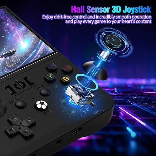 Miniatura 4 de R36MAX 2 Consola de juegos de mano retro, pantalla IPS HD de 4.5 pulgadas, consola de juegos retro 1024 x 768 con joystick desmontable, más de