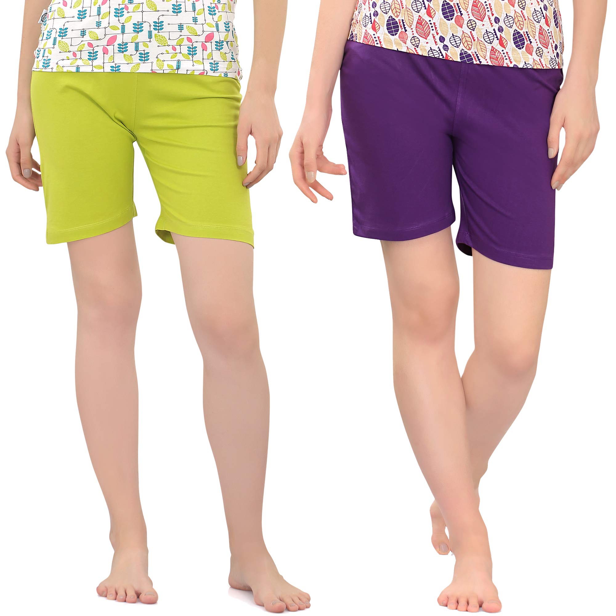 zebu Women's Plain Shorts (Pack of 2 Shorts)-picture-52