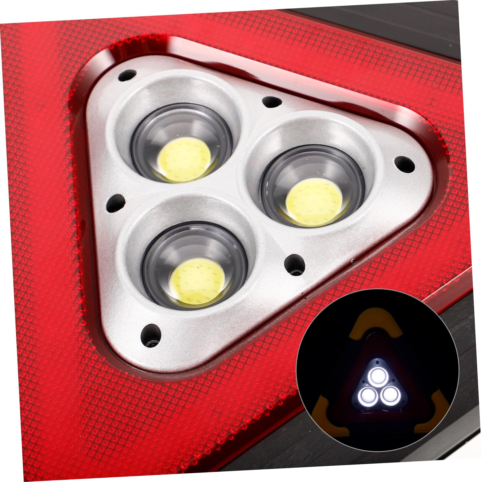 PRETYZOOM Luces De Emergencia Del Vehículo Triangular Para Condujo Brillante Auto Advertencia Lado Amarillo Portátil Triángulos Camiones Solar Material Reflectante De Pvc