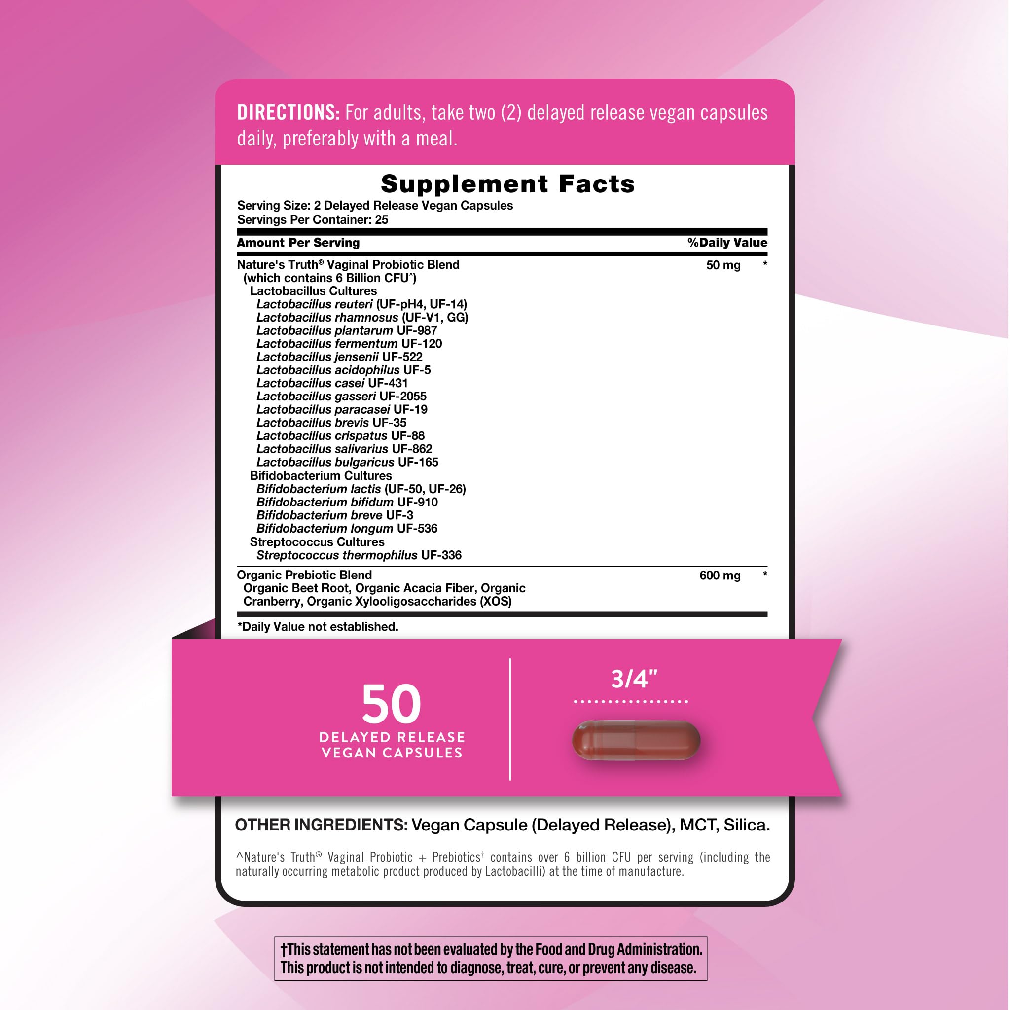Nature's Truth Women's Probiotic Pills | 50 Capsules — Amazon image 2