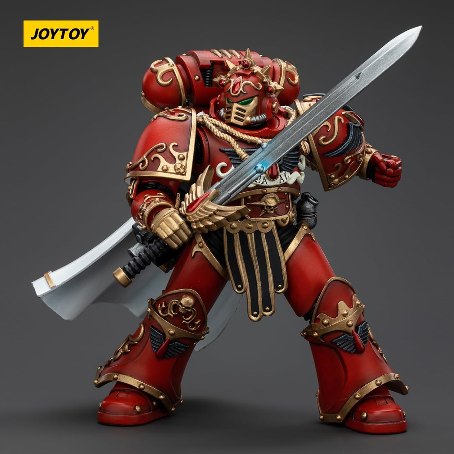 JOYTOY Warhammer 40k Blood Angels, Blood Angels Legion Praetor with Paragon Blade 1/18 Action Figure, Dedicated to You Who Love Collecting
