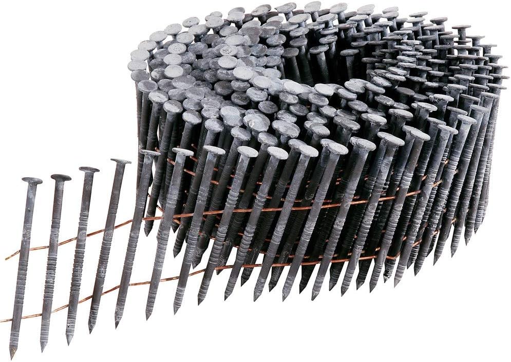 MProve Collated Wire Coil Siding Nails 1-1/2 in x 0.092 Hot Dipped Galvanized Ring Shank [1200 Nails]