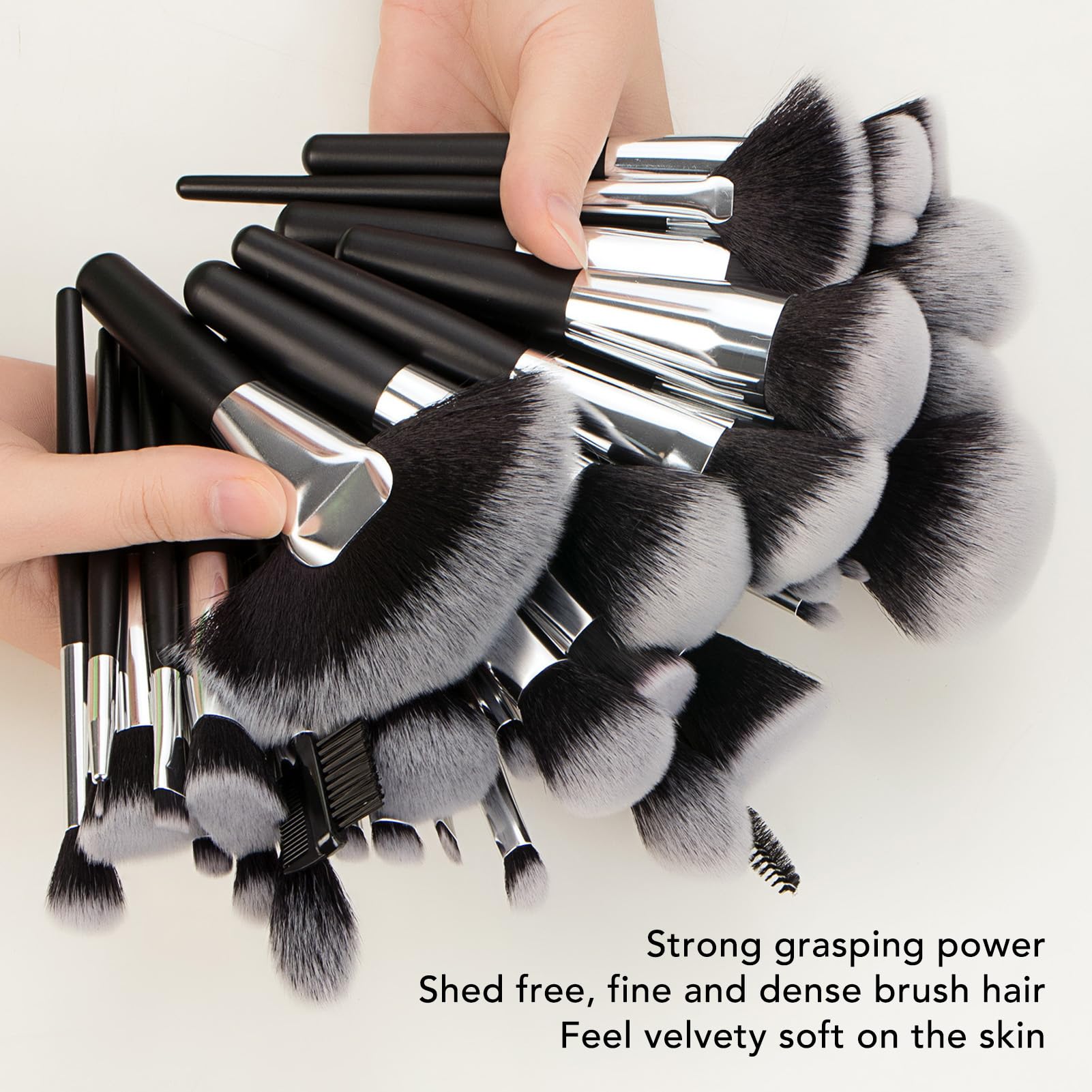 Juego de Brochas de Maquillaje de 40 Piezas, Kit de Brochas Cosméticas con Mango de Madera Suave Profesional con Bolsa de Almacenamiento, Juego de Brochas de Maquillaje de Viaje