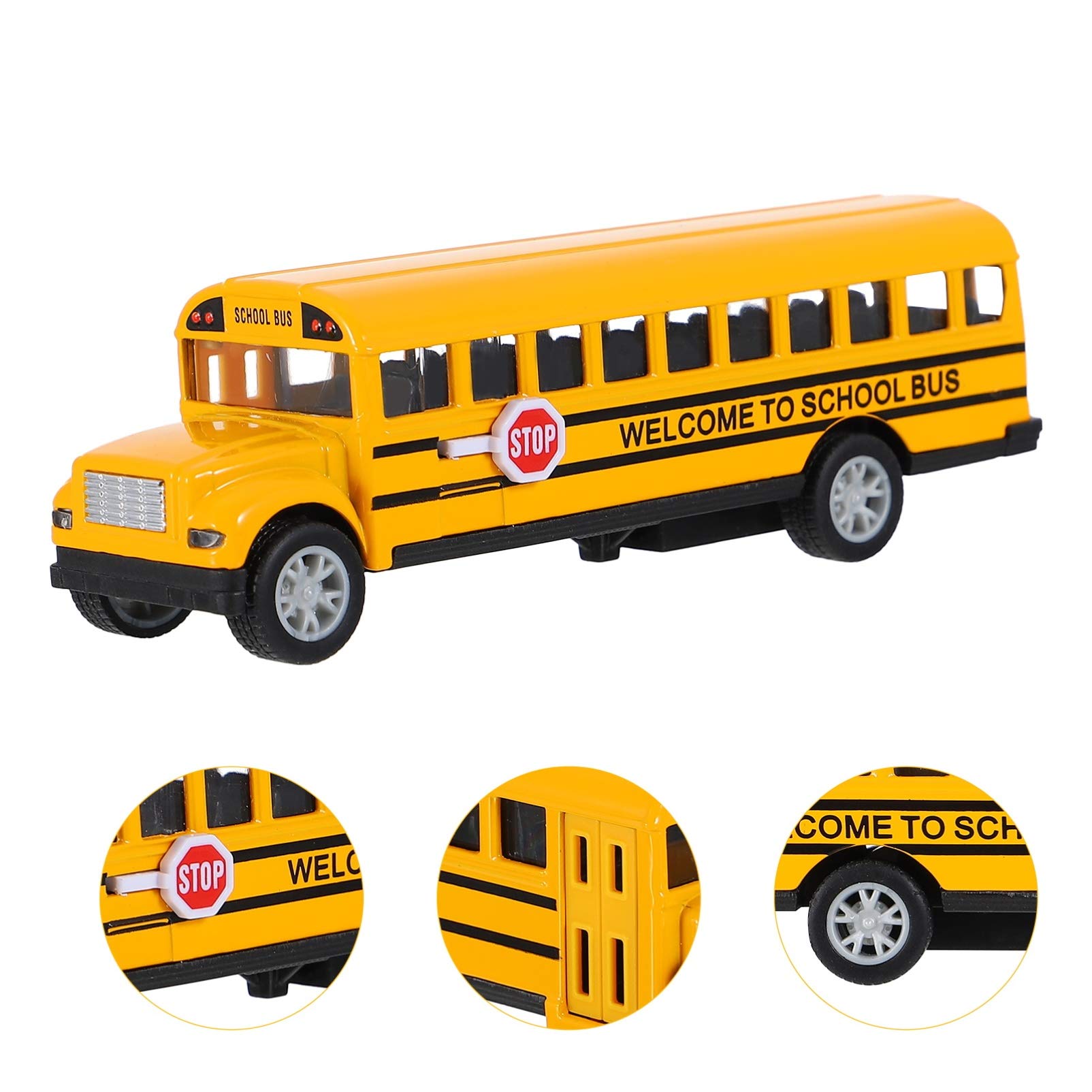 TOYANDONA Scuolabus Modello Giallo, Autobus Veicoli da Gioco Ritirare, per Bambini, Arancione, 13 x 4 cm