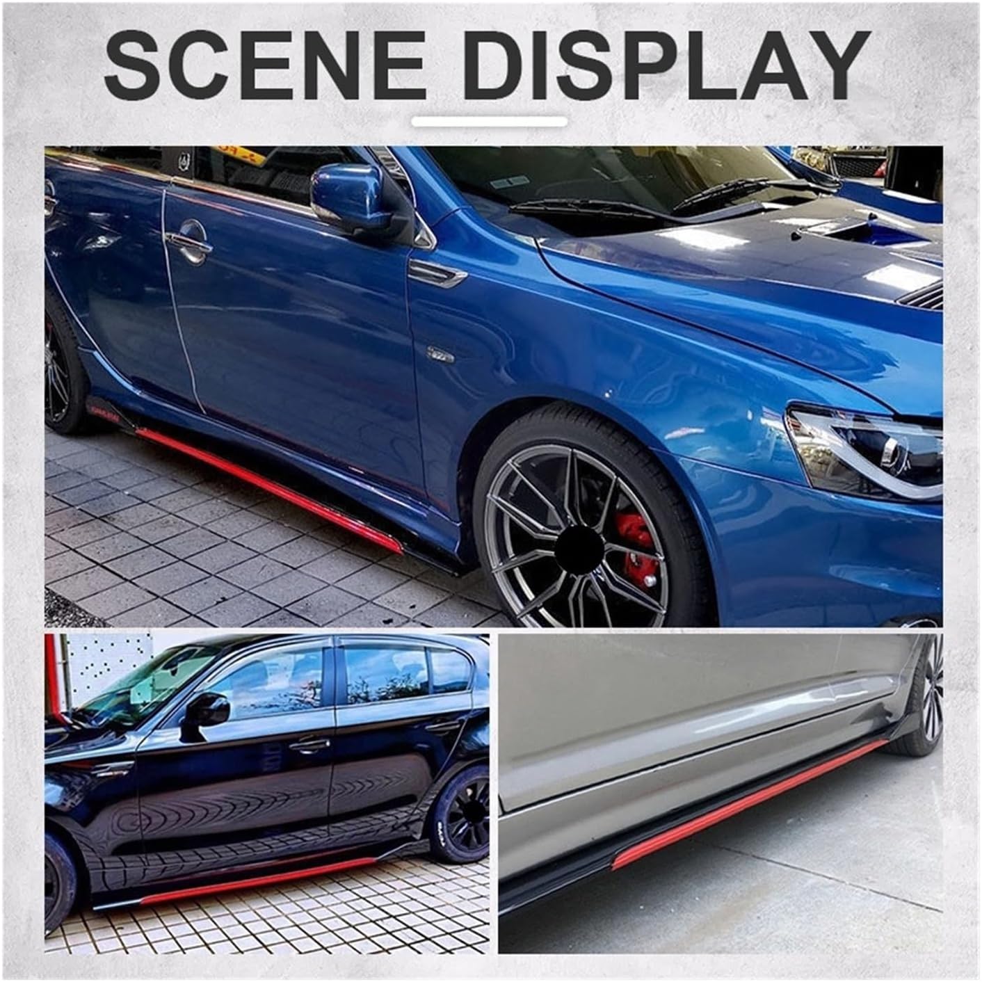 8個 2m/2.2m ユニバーサル サイドスカートエクステンション ロッカープレート リップセパレーター バンパー キャデラック対応