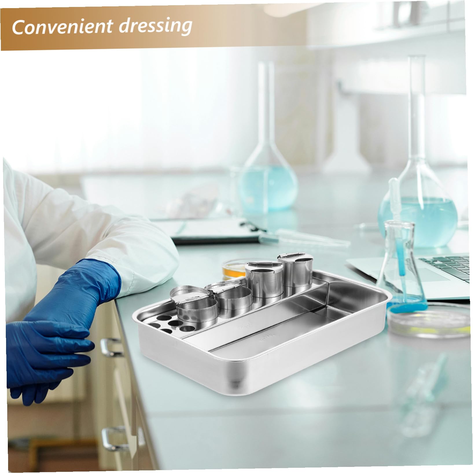 Cabilock Plateau Rectangulaire En Acier Inoxydable Pour Matériel Médical Assiette Pour Instruments Chirurgicaux Et Rangement