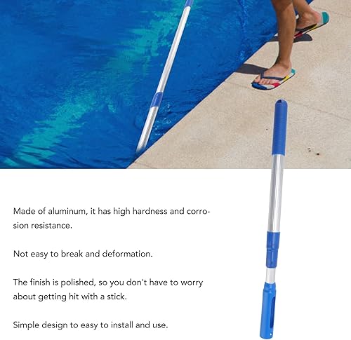 Miniatura 2 de Accesorios de limpieza de postes de piscina 3 secciones de red de pesca Cepillos Rastrillos cabezas Skimmers manga poste telescópico rastrillos,