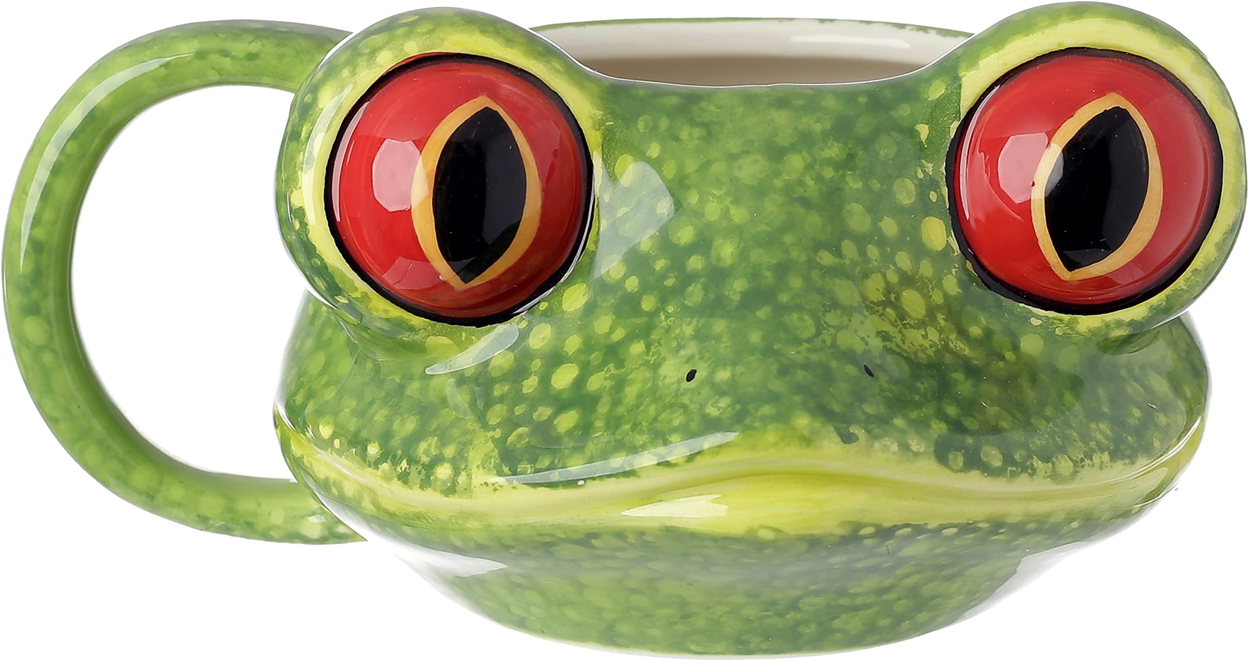 Pukinator Large Eyes Frog Ceramic Mug, Mixed, Height 8 cm, Width 15.5 cm, Depth 12.5 cm
