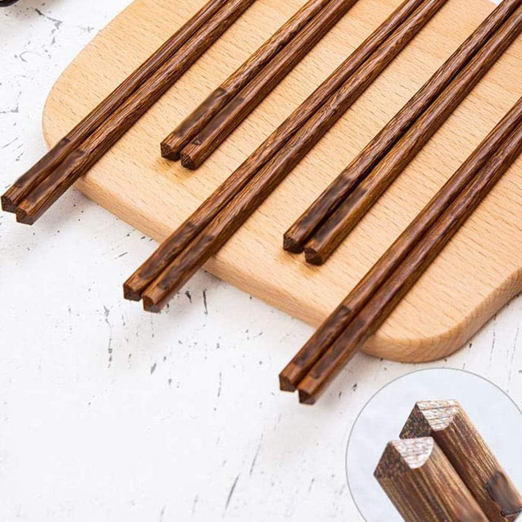 Palillos Chinos Aptos para lavavajillas, Juego de 10 Pares de Palillos Chinos de Madera Reutilizables, Palillos Chinos, Material Natural, Juego de Regalo de Palillos Chinos japones(1)
