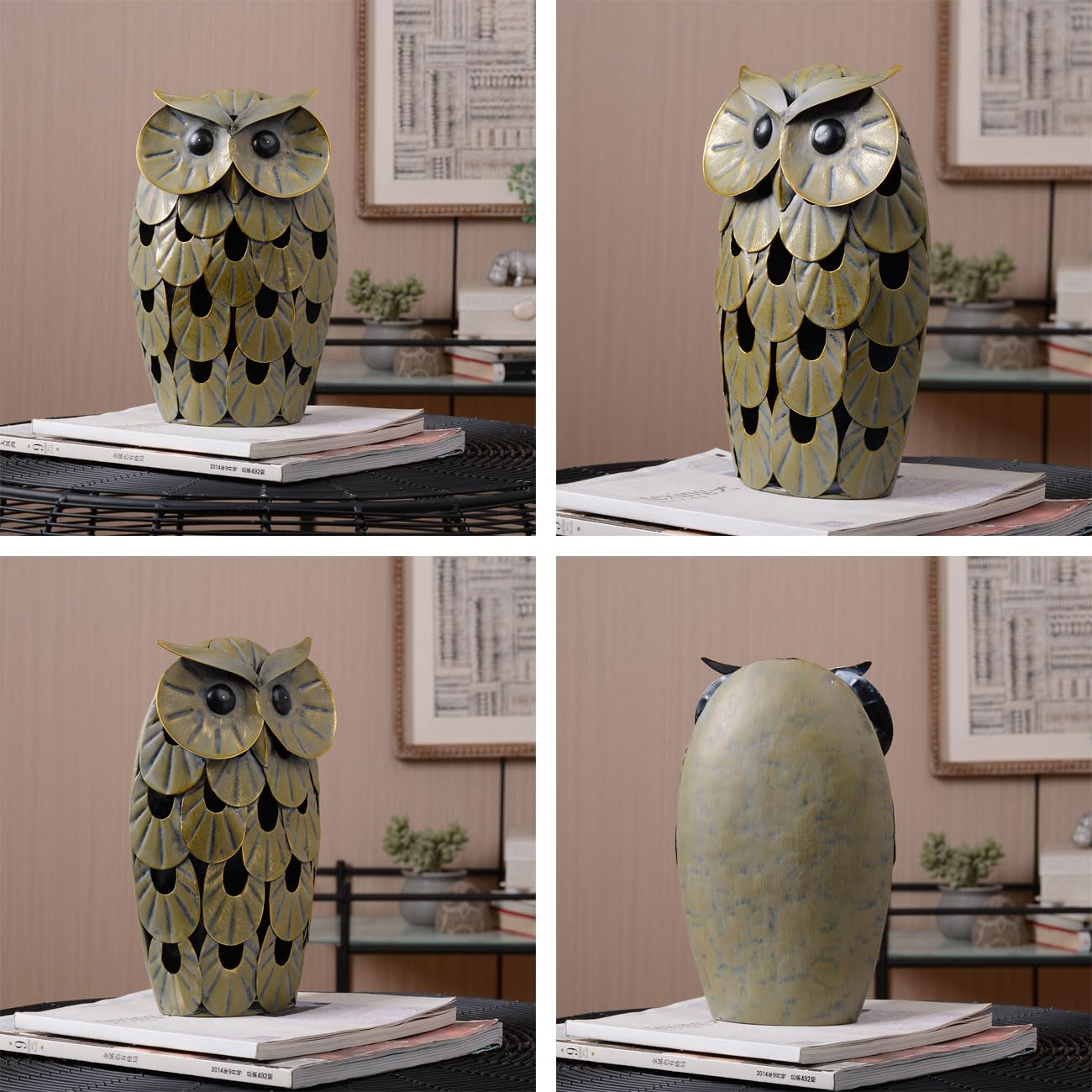 Búho Escultura Figura Animal Estatua Moderno Arte Decoración 24cm