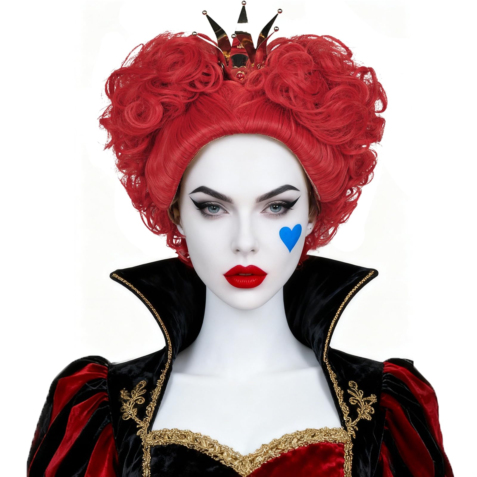 Aicos Alacos Fashion Red Curly Short Buns Anime Cosplay Costumes Wigs +Free Wig Cap