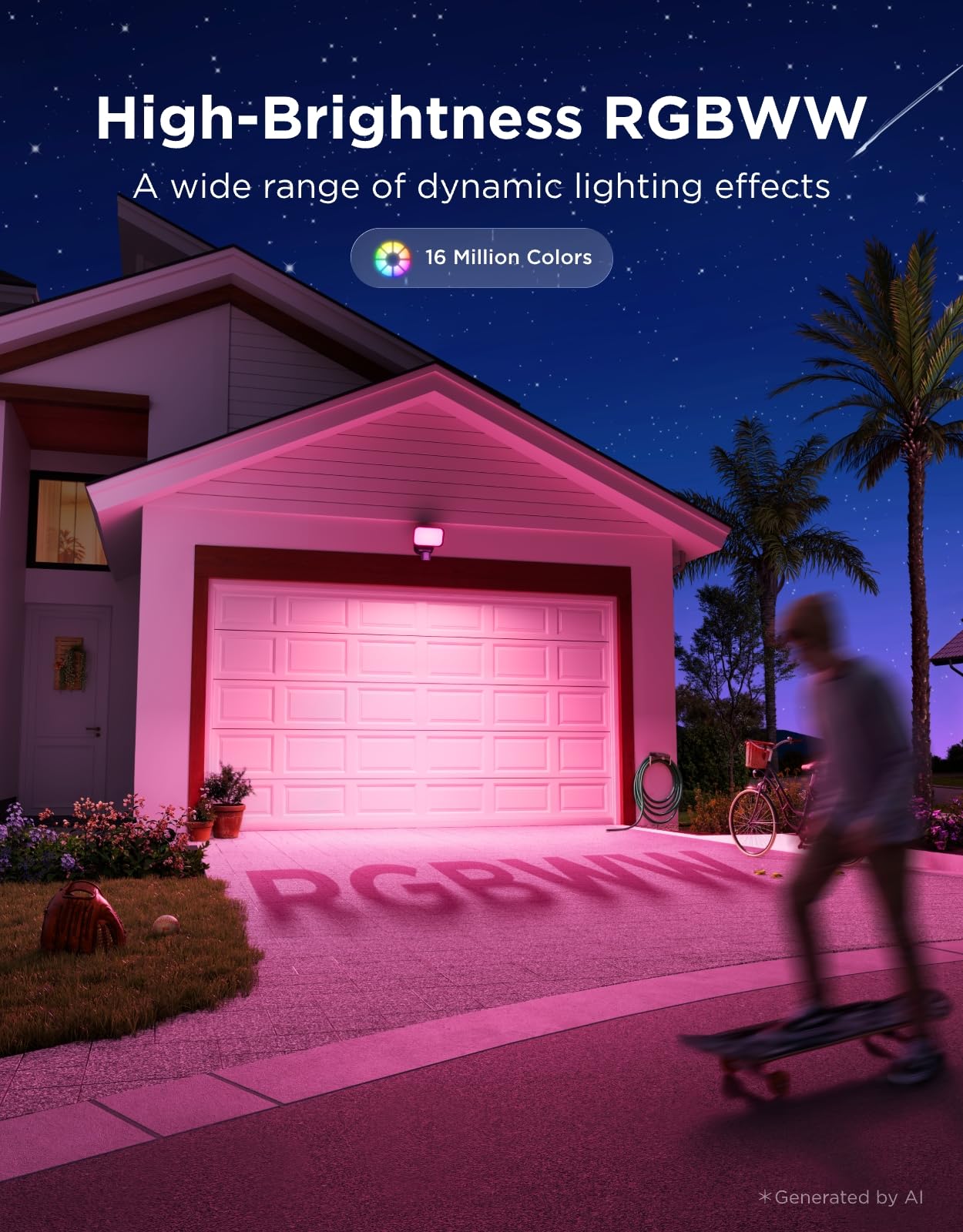 Govee Outdoor Flood Light - Motion Sensor & Color Changing -3