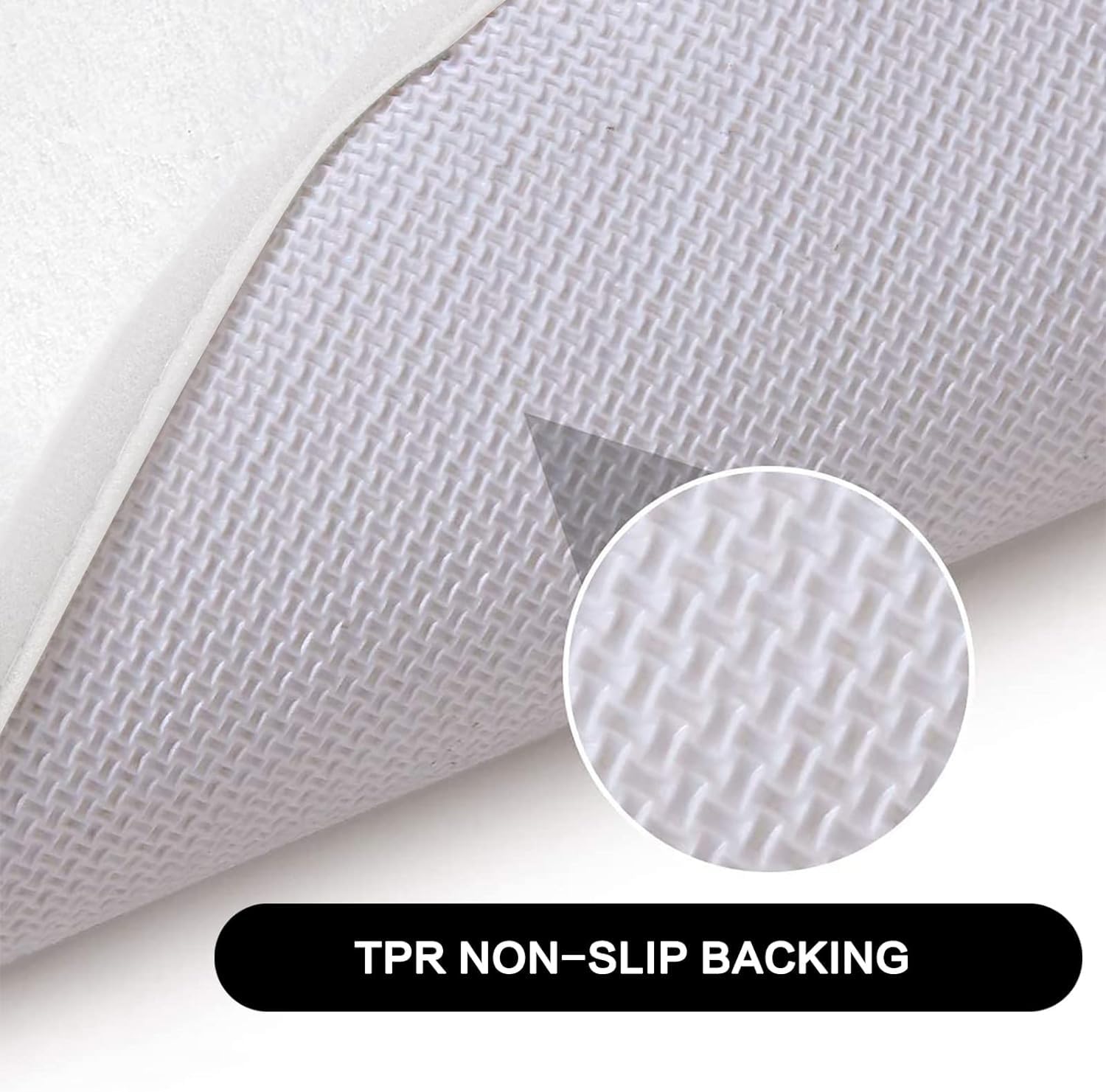 Tapete de ducha curvo de lujo de microfibra suave, antideslizante, lavable, para esquina de ducha (45 x 100 cm)