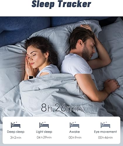 Vista 46 de GRV - Reloj inteligente para teléfonos iOS y Android, unisex, con IP68 impermeable, rastreador de actividad física con monitor de ritmo cardíaco