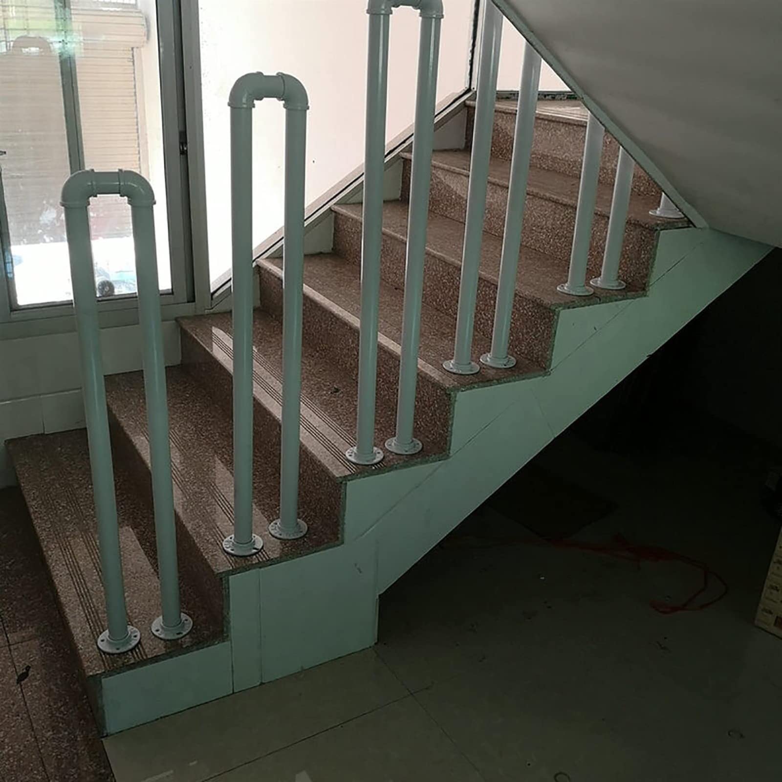 Rampe D'escalier Extérieur, Main Courante En U Blanc Pour Porche Avant – Garde-corps En Métal Pour Escaliers Intérieurs Et Extérieurs – Poignée De Sécurité Pour Personnes âgées, 100 Cm