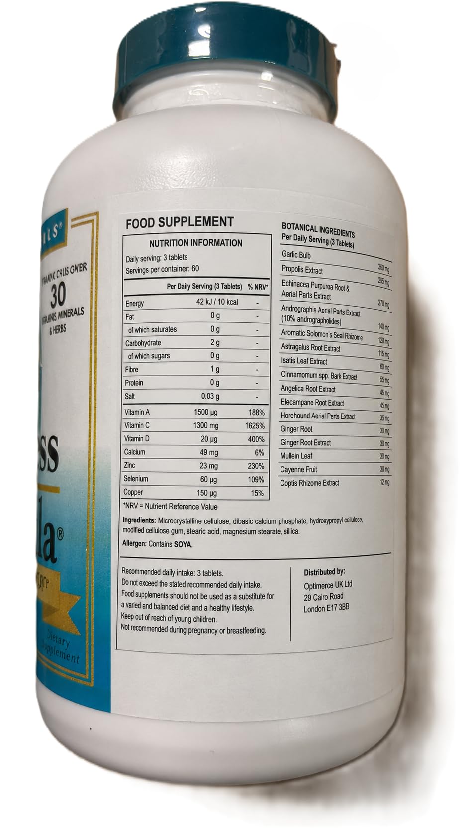 Tabletas de fuente natural de apoyo inmunológico y bienestar, 180 tabletas