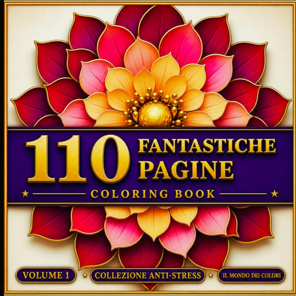 Coloring Book – 110 Fantastiche pagine: Mandala e motivi rilassanti per adulti e ragazzi – Libro da colorare antistress (COLLEZIONE ANTISTRESS)